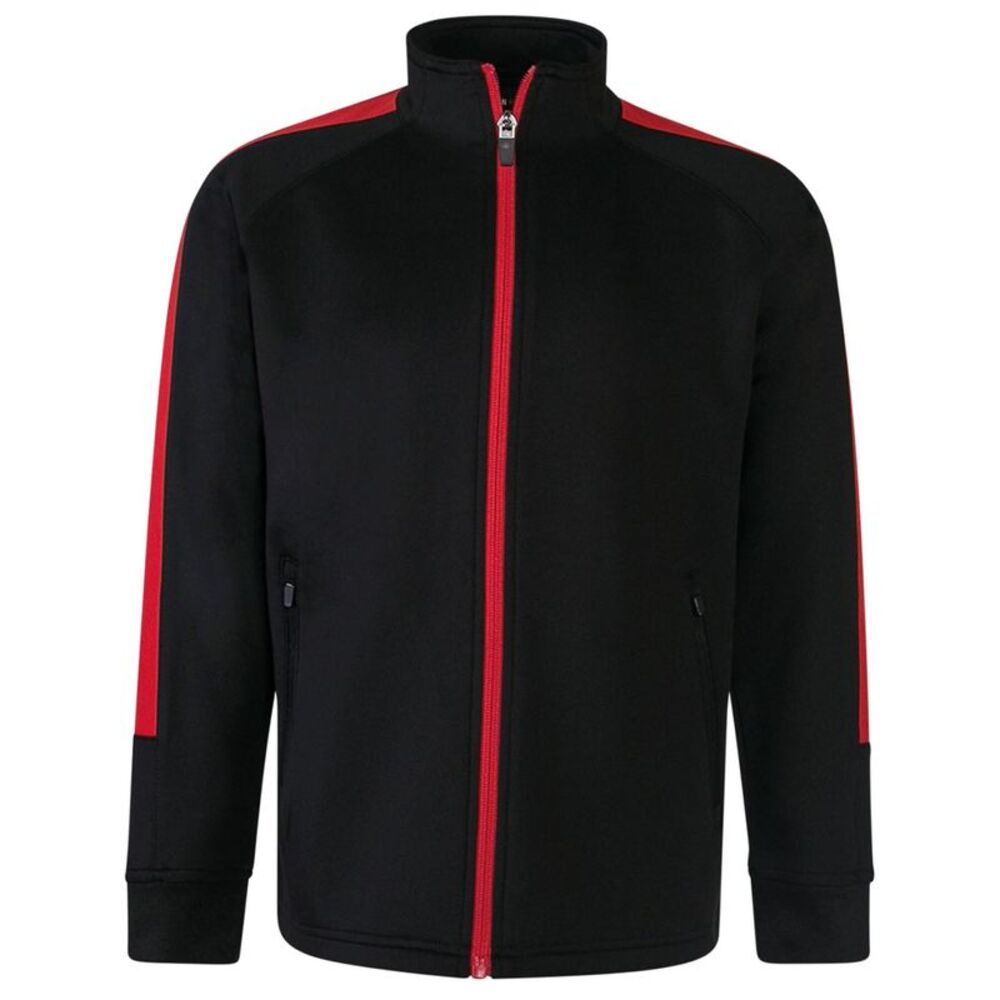 Finden & Hales Childrens/Kids Knitted Track Top / Black/Red